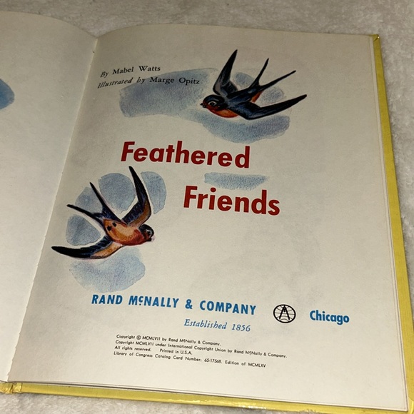 !!**KIDS BOOKS 4/$10**!! Feathered Friends A Rand McNally Super Book, Hardcover - Picture 2 of 10